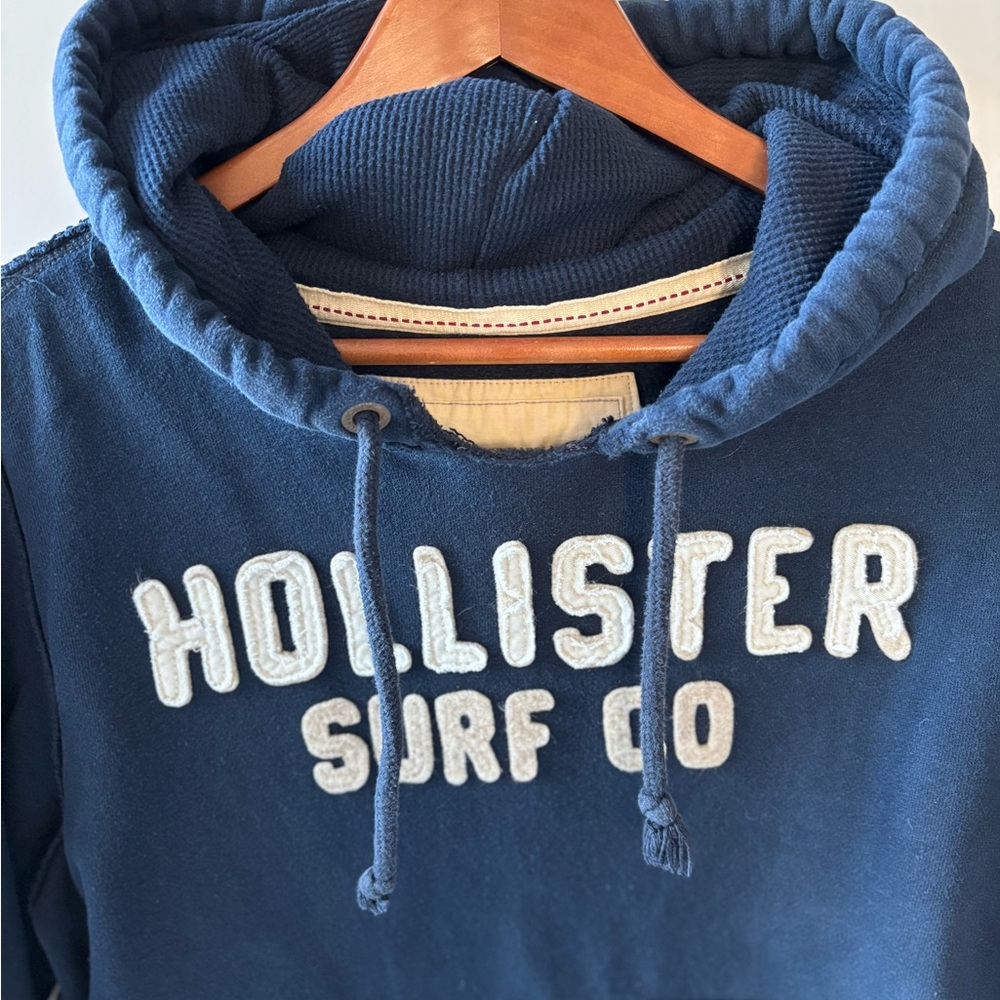 Hollister Dark Blue Hoodie with Logo - Picture 2 of 10